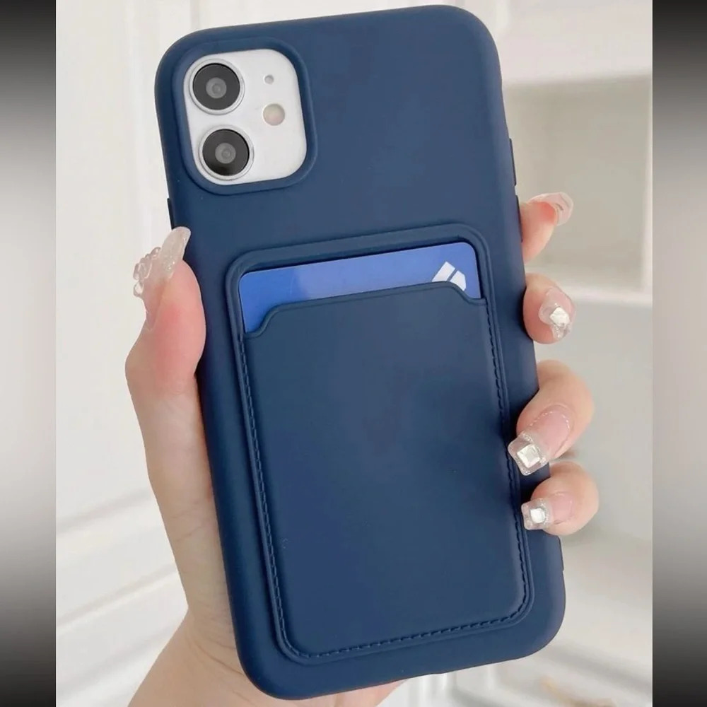 ⚠️Clearance💙iPhone 14/Pro/Pro Max Solid Phone Case With Card Slot - Picture 2 of 4